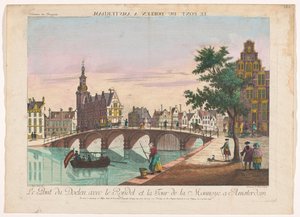 アムステルダムのアムステルに架かるドーレン橋の眺め Le Pont du Doelen a Amsterdam (オブジェクトのタイトル) 作： Kaiserlich Franziskische Akademie