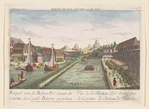 バタビア城の一部である角の要塞パレルの眺め Prospect von der Bastion Perl längst der Courtine des Castells Batavia gezeichnet (オブジェクトのタイトル) 作： Kaiserlich Franziskische Akademie