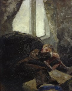 若い男-翌日（二日酔い）1884年（キャンバスに油彩） 作： Kalle Lochen