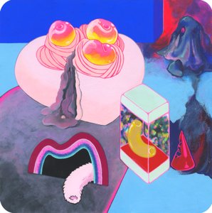 ピーチ風味、2018年（紙にミクストメディア） 作： Kam Tsz