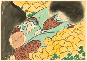 百世草（ももよぐさ）：菊児堂 作： Kamisaka Sekka