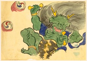 百世草（ももよぐさ）：雷神（雷神） 作： Kamisaka Sekka