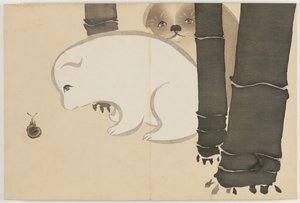 百世草（ももよぐさ）：子犬（えのころ） 作： Kamisaka Sekka