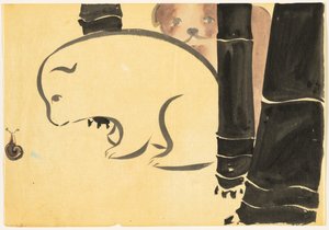 百世草（ももよぐさ）：子犬（えのころ） 作： Kamisaka Sekka