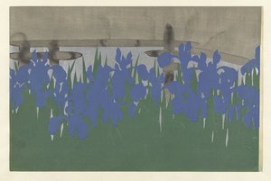 アイリス、1909年（木版画） 作： Kamisaka Sekka
