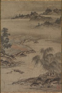 1500 年代半ばから後半の夏のバッファローの農業と放牧。 作： Kanô Jushin