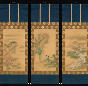 布引の滝、吉野山、竜田川 1709年以降のものです。 作： Kanô Yôboku Tsunenobu
