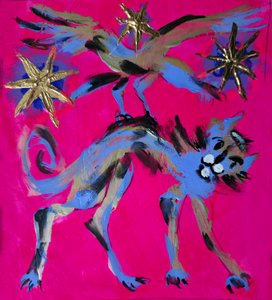 魔法の猫と鳥