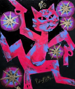 鮮やかなネオンカラーの猫 作： Kanat Ibragimov