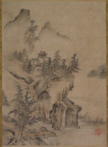 山寺に旅する中国の文人 作： Kano Hidemasa
