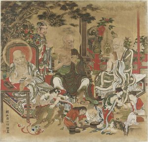 十六羅漢十六羅漢。 作： Kano Kazunobu