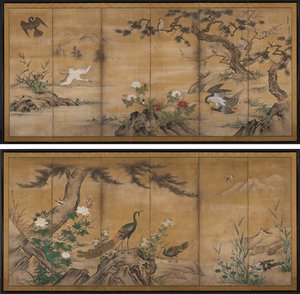 鳥と花 作： Kano Mitsunobu