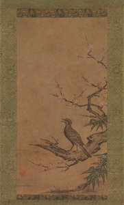 梅枝雀ひよどり図 16世紀中頃～後半 作： Kano Shoei