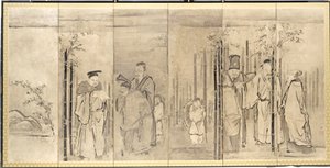 竹林の七賢者、1600年代。 作： Kanō Tan’yū