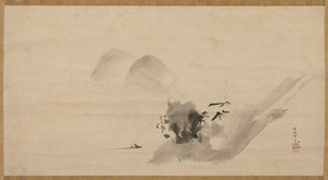 風景、江戸時代、17世紀。 作： Kanō Tan’yū