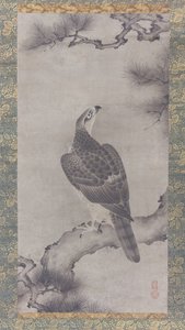 Pine Shoo zuのホーク、16世紀。 作： Kano Yukinobu