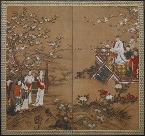 中国の皇帝明黄と陽九英ノン 作： Kano school