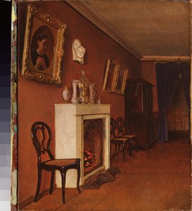 暖炉のあるインテリア - カピトン・アレクセイヴィッチ・ゼレンツォフ（1790-1845）による絵画、キャンバスに油彩 作： Kapiton Alekseevich Zelentsov