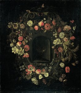 ニッチを囲む花輪 作： Karel Batist