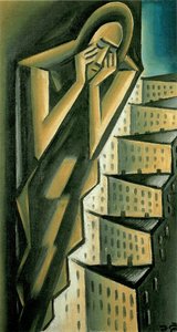 市街地を覆う女」（1917-1920年頃 作： Karel Capek