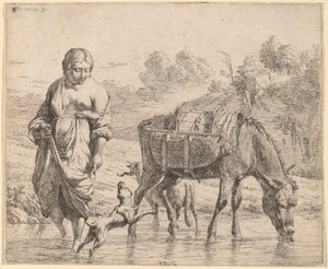 小川を渡る女 作： Karel Dujardin