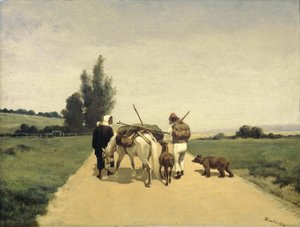 田舎道を旅する家族 作： Karel Frederik Bombled