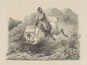 馬に乗って逃げる兵士 作： Karel Frederik Bombled