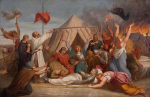 ジョン・ジスカの死、c。 1850年 作： Karel Javurek