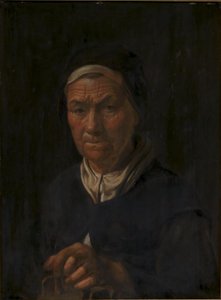 クリスチャン・ヤコブセン・ドラケンバーグの妻、旧姓バジェ (?) の老婆の肖像 作： Karel van III Mander