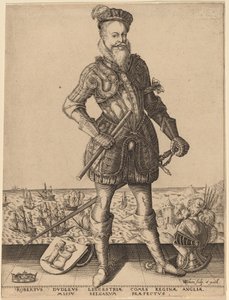 レスター伯ロバート・ダドリー 作： Karel van Sichem after Christoffel
