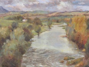 ツイード川、ロクスバラシャー、1995 作： Karen Armitage