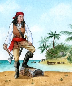 メアリーリード、1690〜1720年、イギリス海賊団 作： Karen Humpage