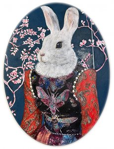 遊び心あふれるウサギの肖像画 作： Karenina Fabrizzi