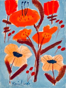 鮮やかな花の抽象画