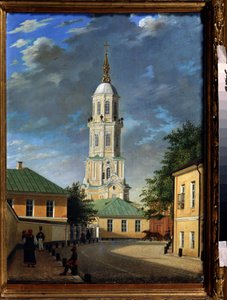 Krivokolenny pereulok a Moscou (モスクワの Krivokolenny pereulok)。 Peinture de Karl Petrovich Bodri (1812-1894)。 ユイル・シュル・トワル、55.3 x 39.7 cm 作： Karl Fridrikh Petrovich Bodri