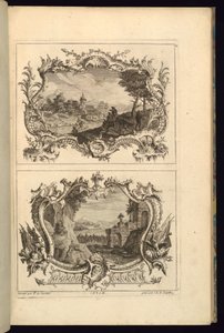 2つのカルトゥーシュのデザイン 作： Karl Albert von Lespilliez