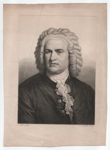 ヨハン・ゼバスティアン・バッハ（1685-1750）（1850年頃、エングレーヴィング） 作： Karl & Andorff Friedrich August (1819 1875) Jager