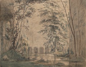 浸水した修道院の廃墟。 1824年。 作： Carl Blechen