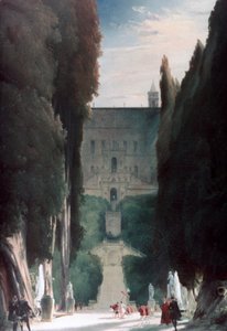 ヴィラデステの庭、1830年 作： Carl Blechen