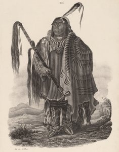 Ein Monitari Indianer, 1839年。 作： Karl Bodmer