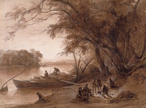 ミズーリの旅行者の野営地 作： Karl Bodmer