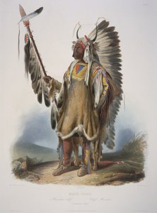 マンダン族の酋長、マト・トペ 作： Karl Bodmer