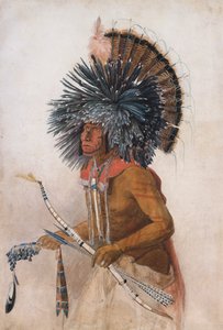 犬の踊りの衣装を着たヒダーツァの戦士ペフリスカ・ルパ