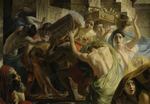 ポンペイ最後の日の詳細（カール・ブリューロフ、1833年、ロシア美術館） 作： Karl Pavlovich Bryullov