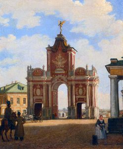 モスクワの赤い門、1844 作： Karl Fridrikh Petrovich Bodri
