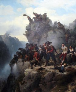パスを守るライフルマン 作： Carl Friedrich Lessing