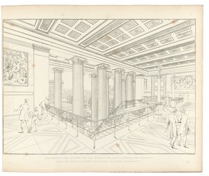 アルテスミュージアムベルリン：階段の眺め、1852年 作： Karl Friedrich Schinkel