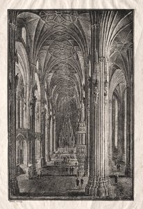ウィーンの聖シュテファン大聖堂の内部、c。 1810年。 作： Karl Friedrich Schinkel
