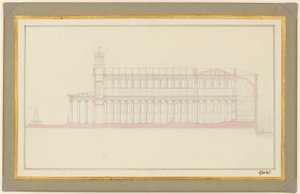 ベルリン大聖堂の縦断面図 作： Karl Friedrich Schinkel