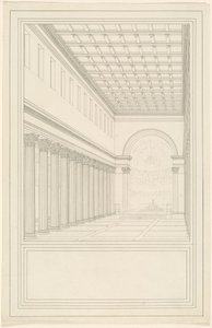 トランセプトのないベルリン大聖堂の身廊と後陣 作： Karl Friedrich Schinkel